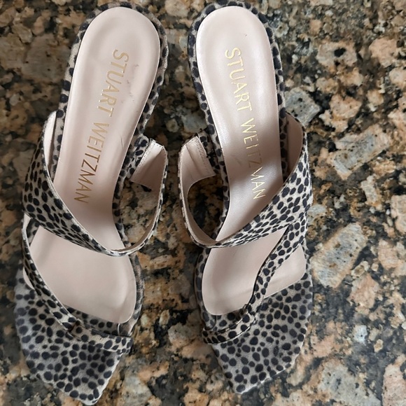 Stuart Weitzman Lyla 75 cheetah suede sandal mules - Picture 9 of 10